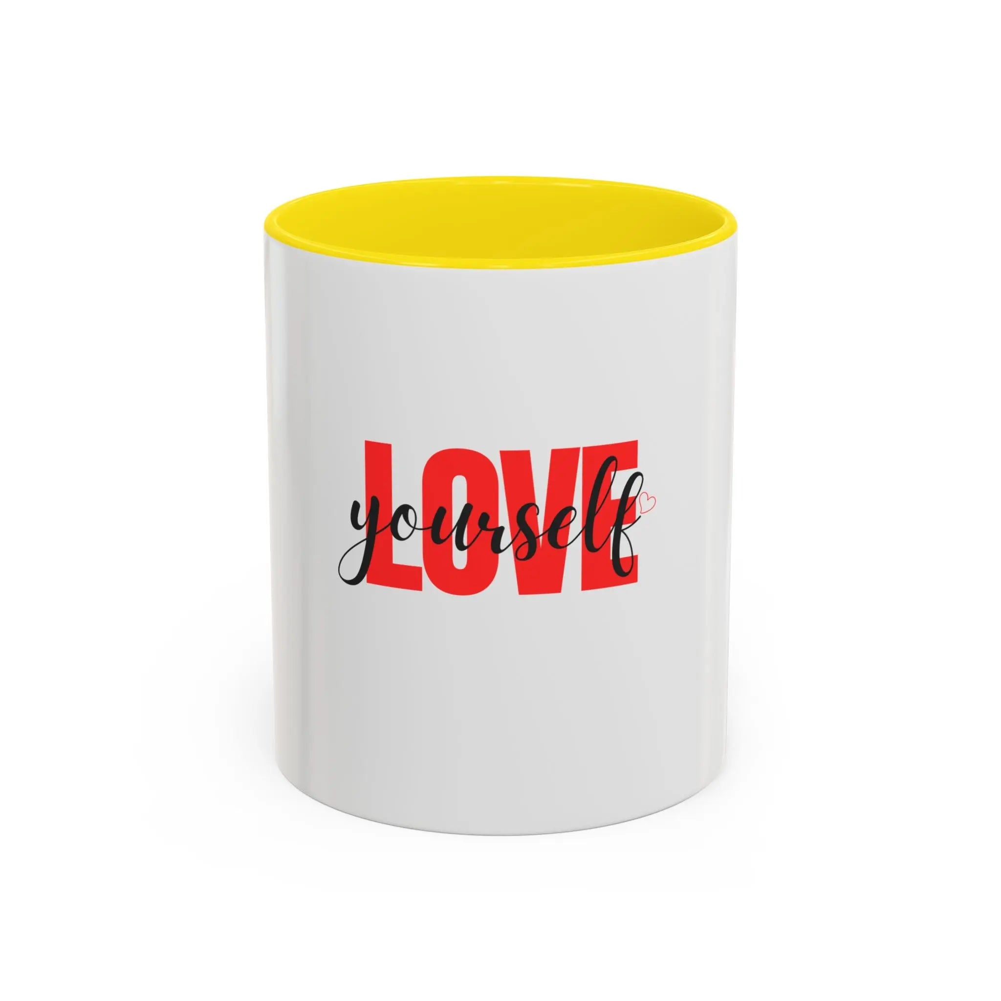 Love Yourself Accent Coffee Mug — Self-Love Inspirational Ceramic Mug Printify