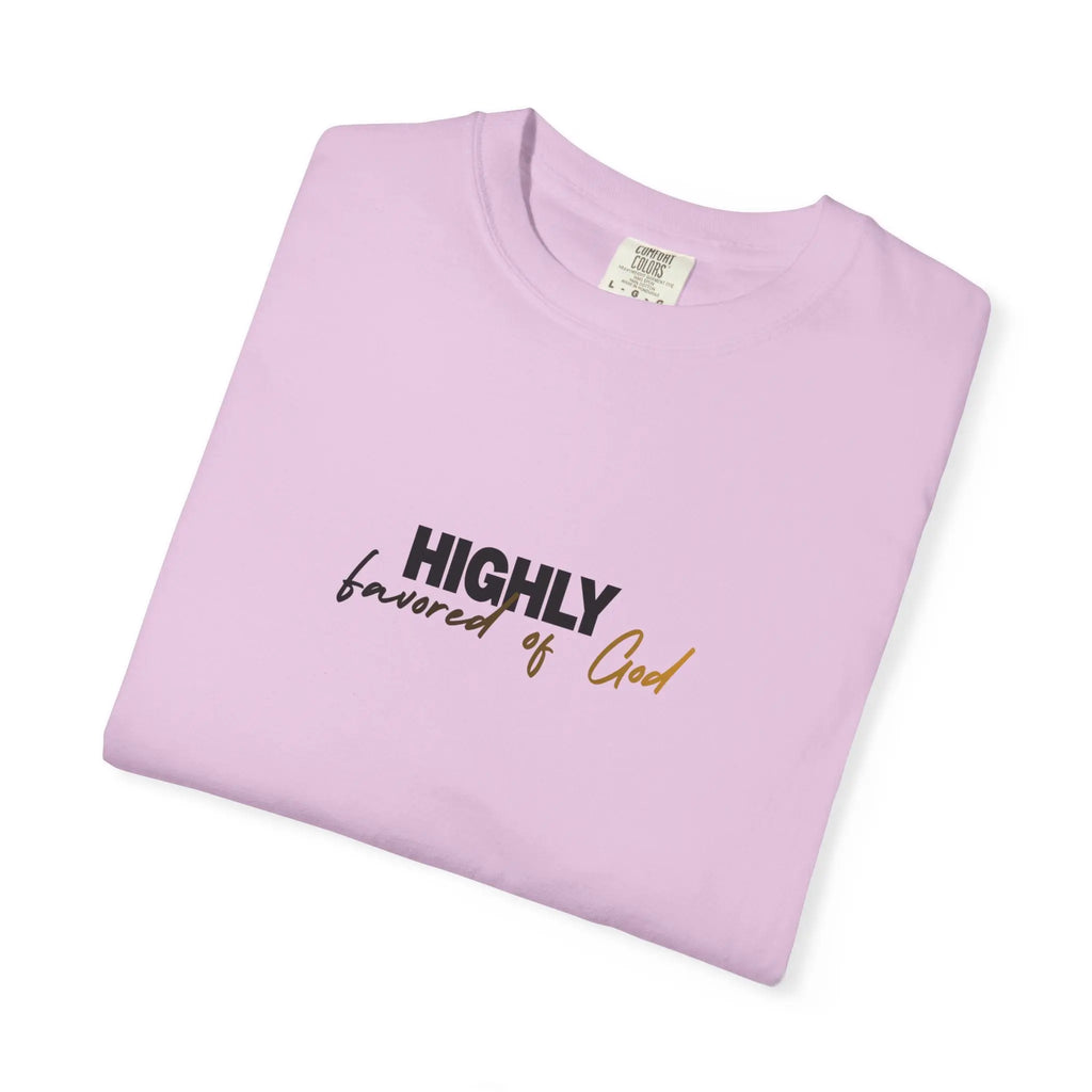 T-Shirt — "Highly favored of God" Minimal Christian Faith Tee Printify
