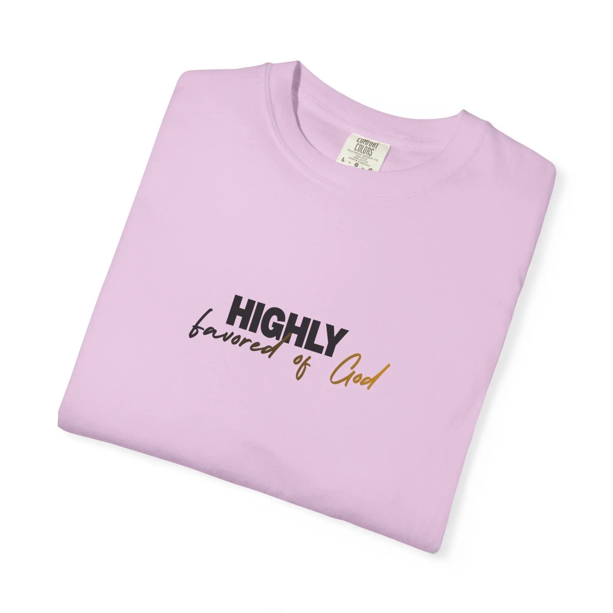 T-Shirt — "Highly favored of God" Minimal Christian Faith Tee Printify