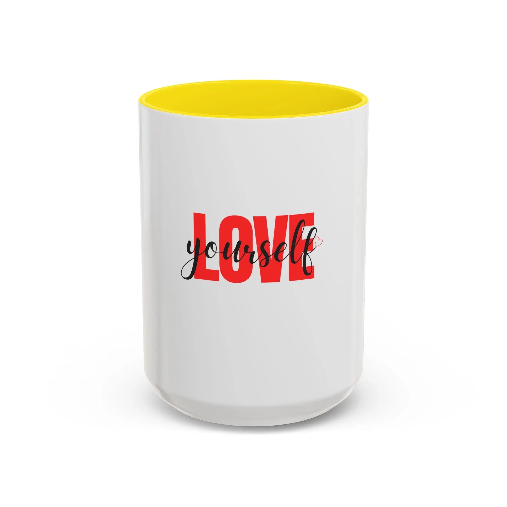 Love Yourself Accent Coffee Mug — Self-Love Inspirational Ceramic Mug Printify