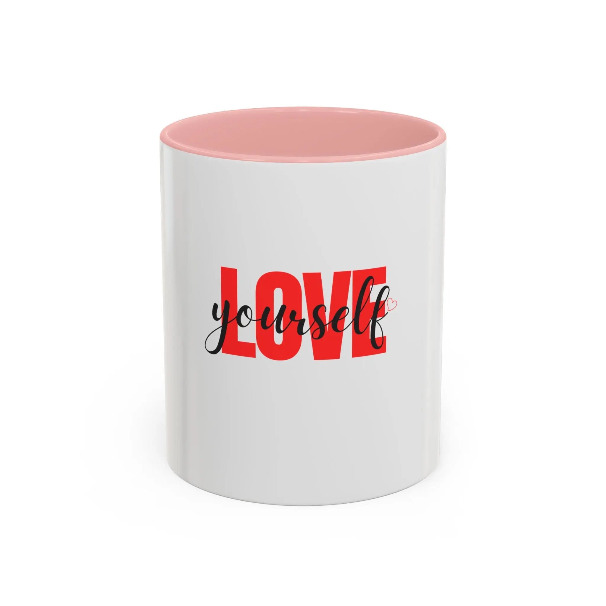 Love Yourself Accent Coffee Mug — Self-Love Inspirational Ceramic Mug Printify