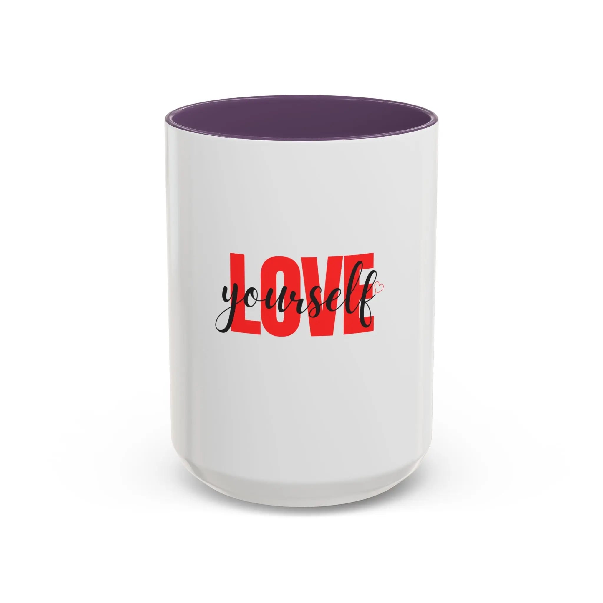 Love Yourself Accent Coffee Mug — Self-Love Inspirational Ceramic Mug Printify