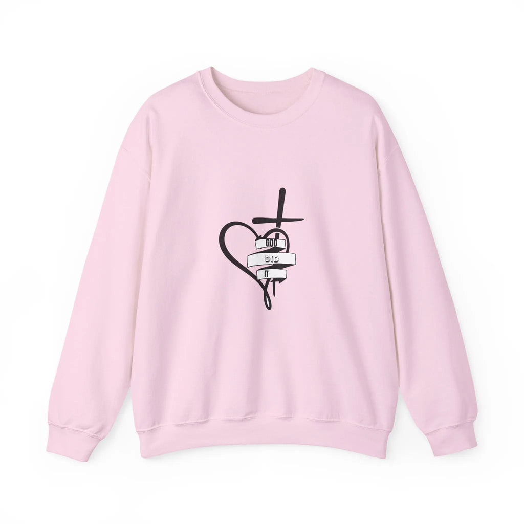 Faith Heart Cross Sweatshirt — Religious Comfort Crewneck Printify