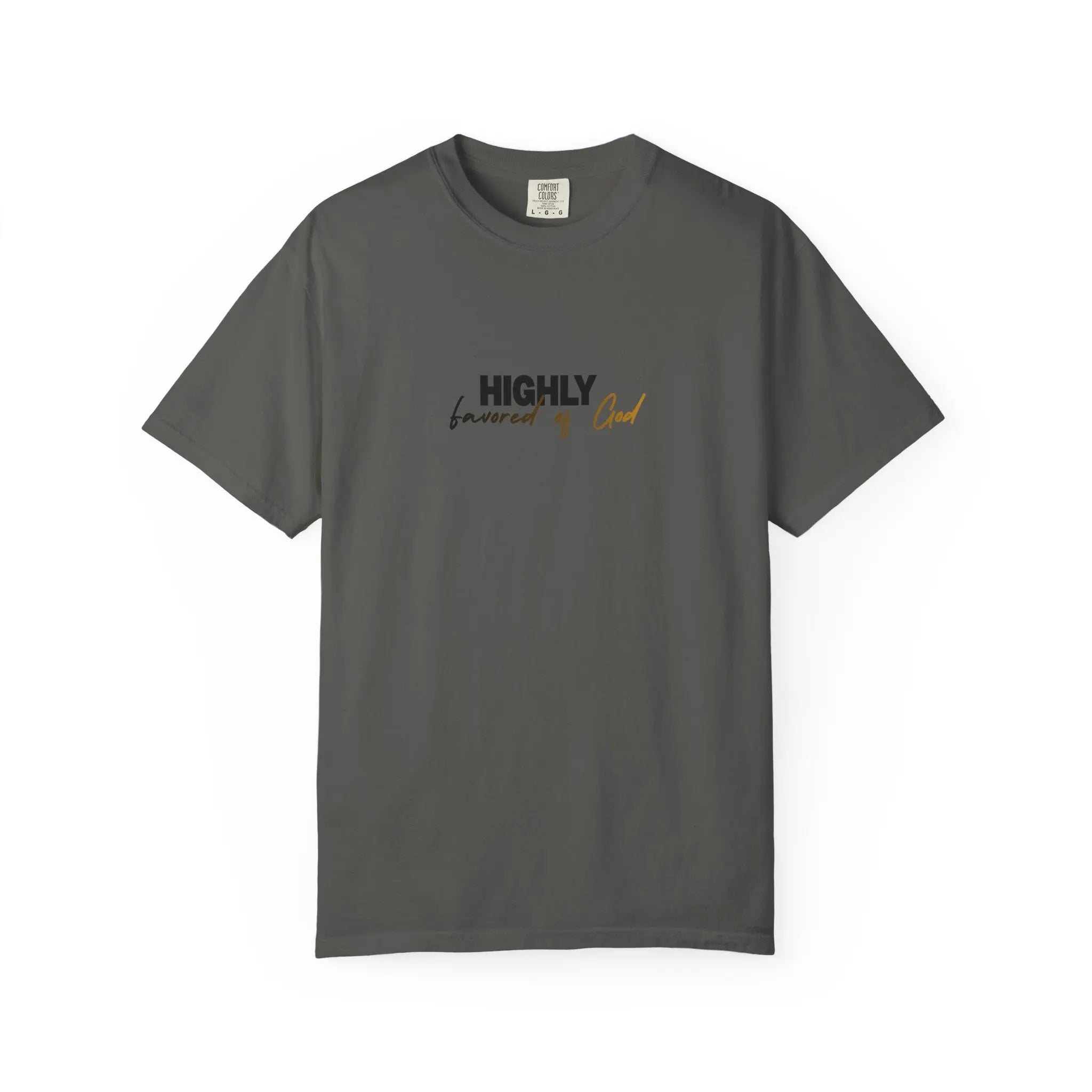 T-Shirt — "Highly favored of God" Minimal Christian Faith Tee Printify