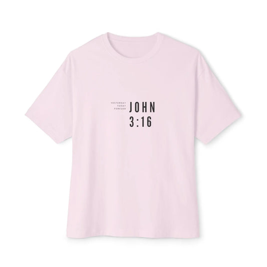 John 3:16 Minimalist Boxy Tee — Christian Faith Oversized T-Shirt Printify