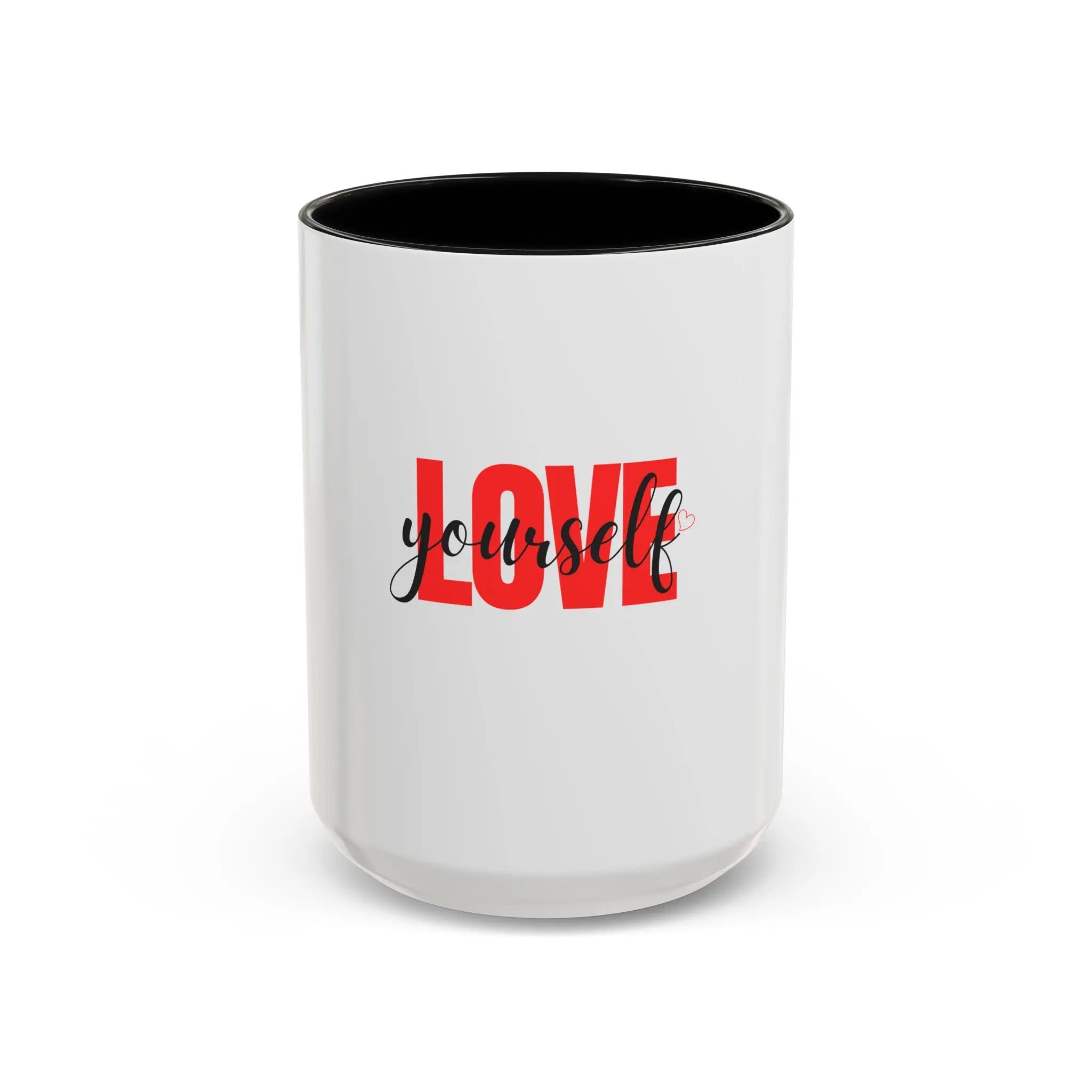 Love Yourself Accent Coffee Mug — Self-Love Inspirational Ceramic Mug Printify