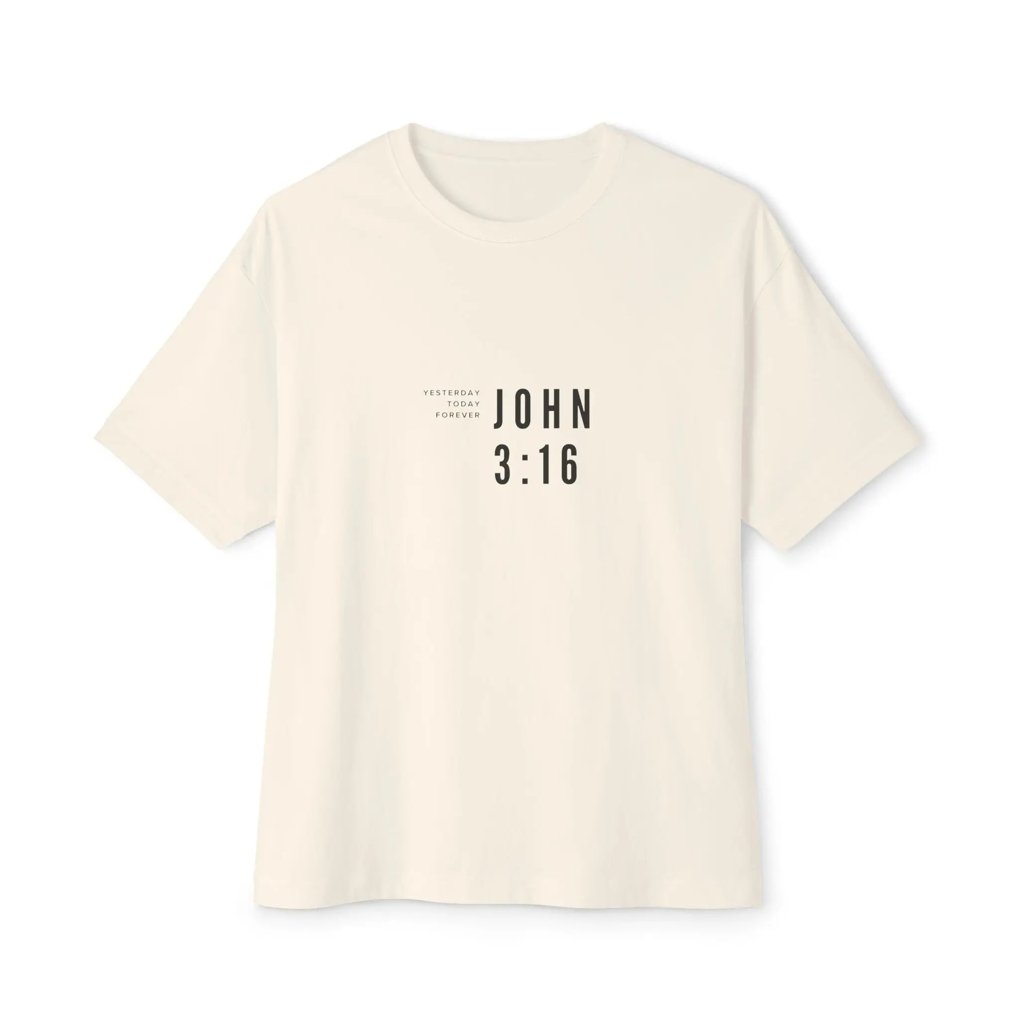John 3:16 Minimalist Boxy Tee — Christian Faith Oversized T-Shirt Printify